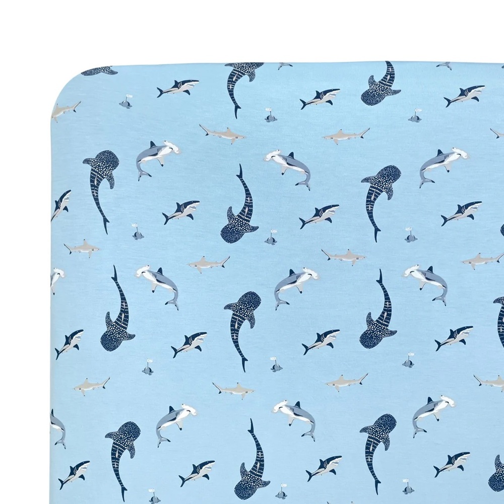 NIB Kyte Stream Shark Crib Sheet
